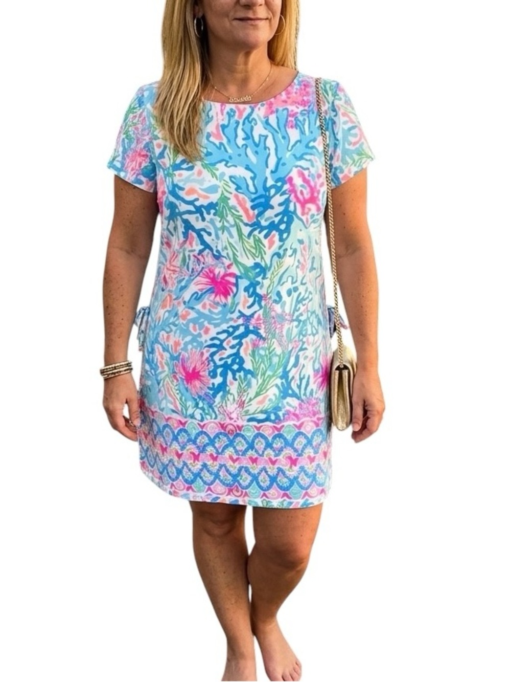 Lilly Pulitzer Blanca Stretch Romper Multi Coral Bay. Hard to find. Size 14.